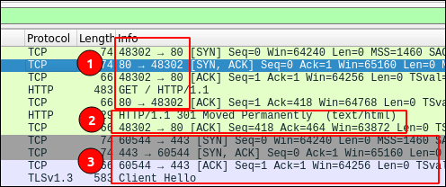 Wireshark frame analysis